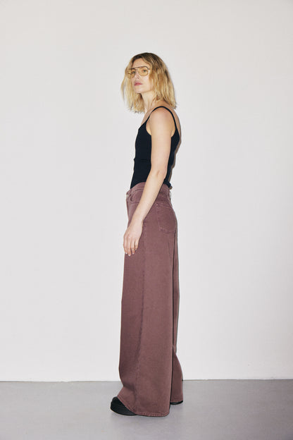 Boyish 3x1 NYC high-rise wide-leg jeans with five-pocket design, cocoa powder wash — photo 5