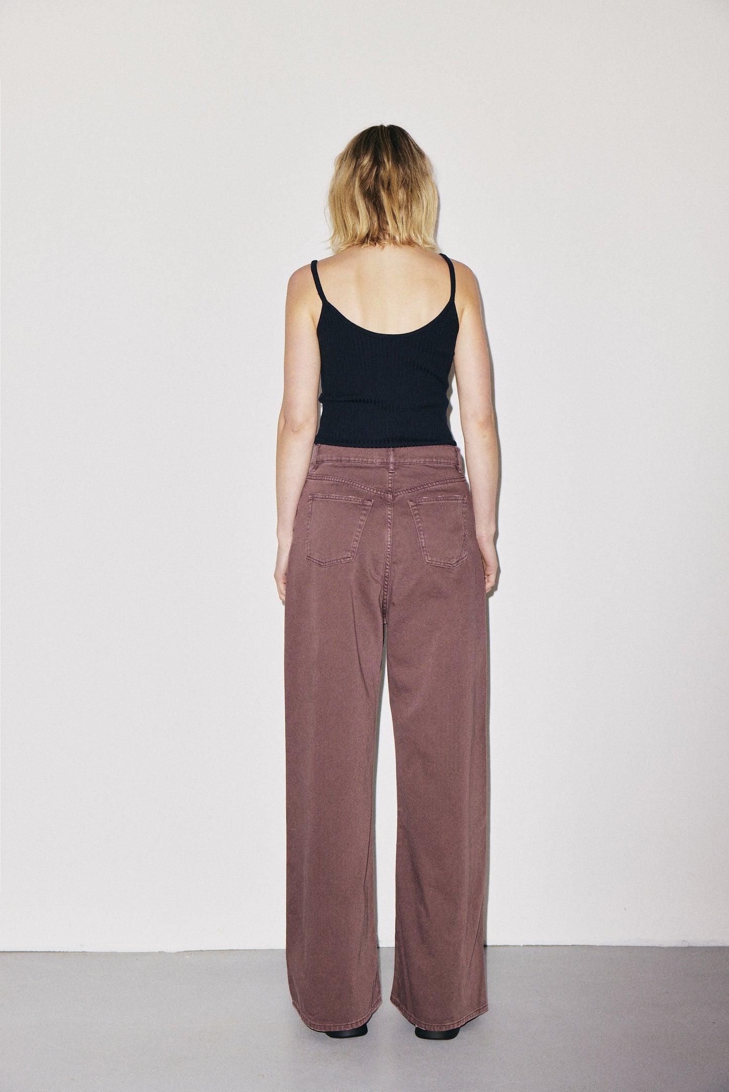 Boyish 3x1 NYC high-rise wide-leg jeans with five-pocket design, cocoa powder wash — photo 6