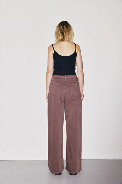 Boyish 3x1 NYC high-rise wide-leg jeans with five-pocket design, cocoa powder wash — photo 6