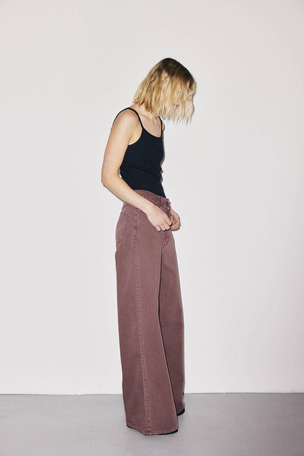 Boyish 3x1 NYC high-rise wide-leg jeans with five-pocket design, cocoa powder wash — photo 8