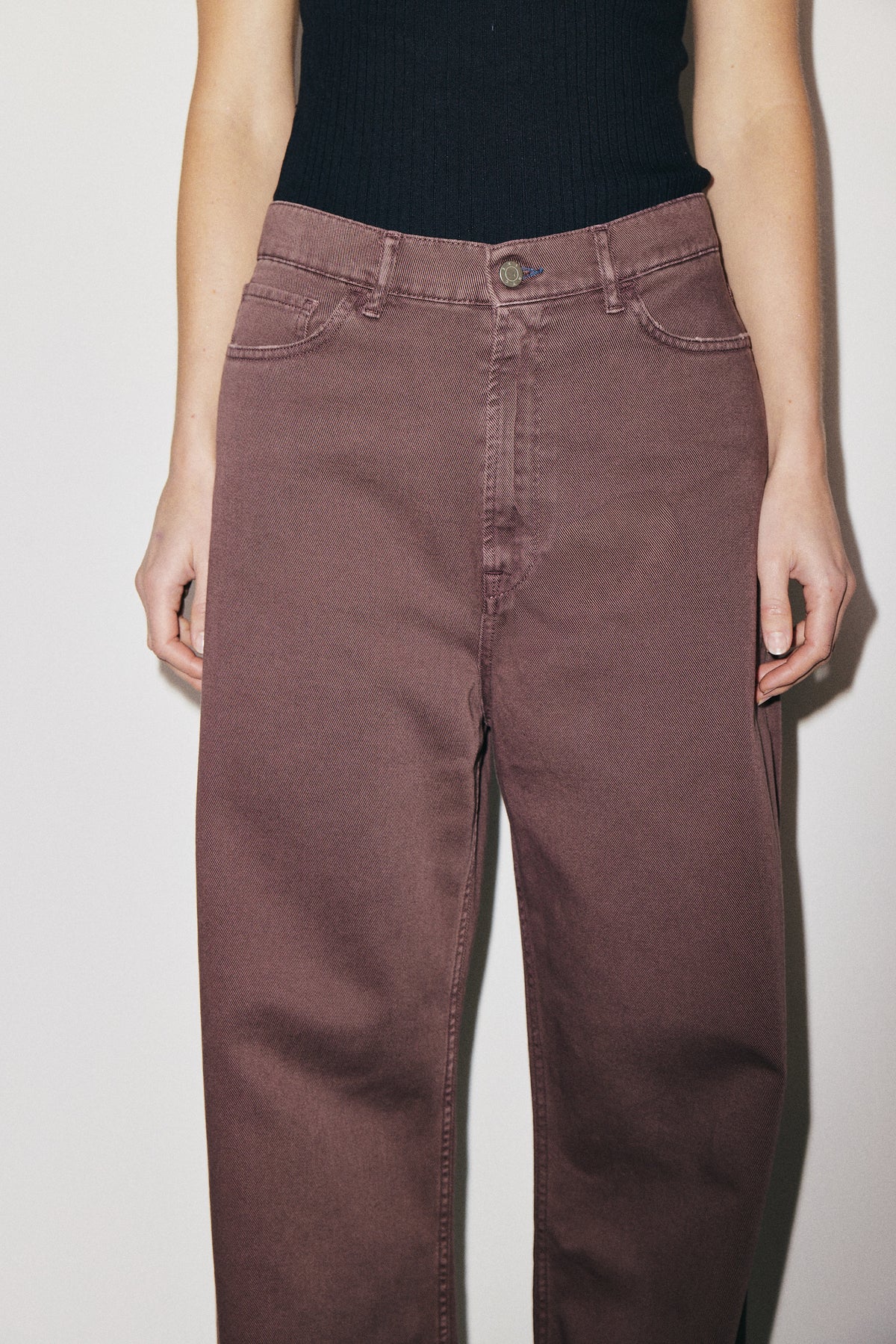 Boyish 3x1 NYC high-rise wide-leg jeans with five-pocket design, cocoa powder wash — photo 11