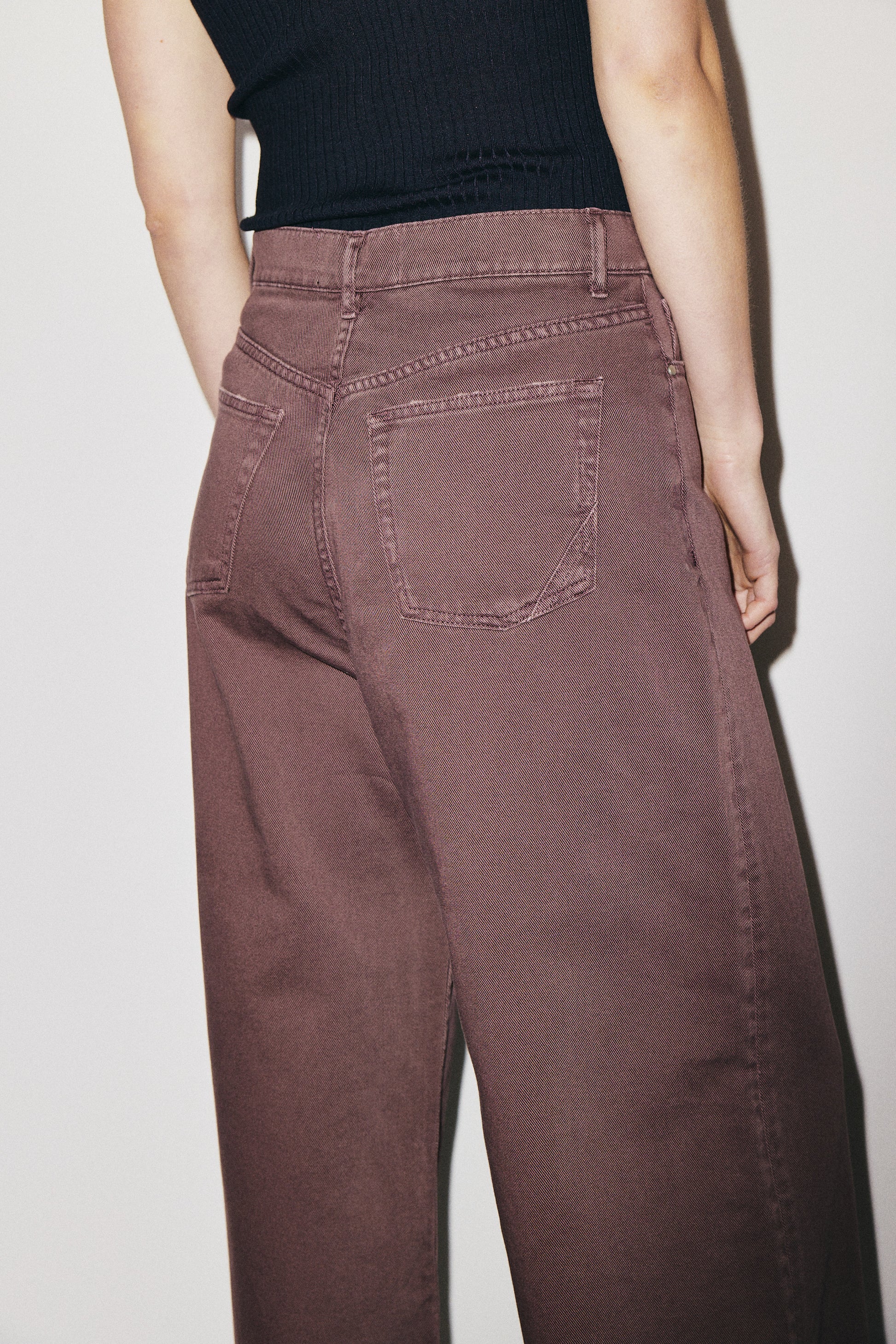 Boyish 3x1 NYC high-rise wide-leg jeans with five-pocket design, cocoa powder wash — photo 13