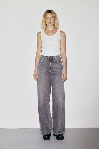 Flip Jean 3x1 NYC high-rise palazzo jeans in 10oz lightweight Italian denim, stone wash — photo 2