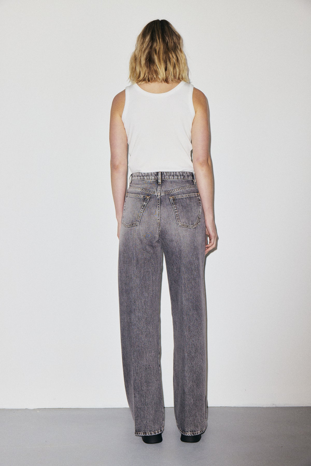 Flip Jean 3x1 NYC high-rise palazzo jeans in 10oz lightweight Italian denim, stone wash — photo 9
