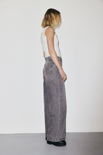 Flip Jean 3x1 NYC high-rise palazzo jeans in 10oz lightweight Italian denim, stone wash — photo 13