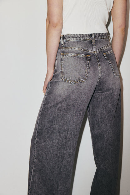 Flip Jean 3x1 NYC high-rise palazzo jeans in 10oz lightweight Italian denim, stone wash — photo 14