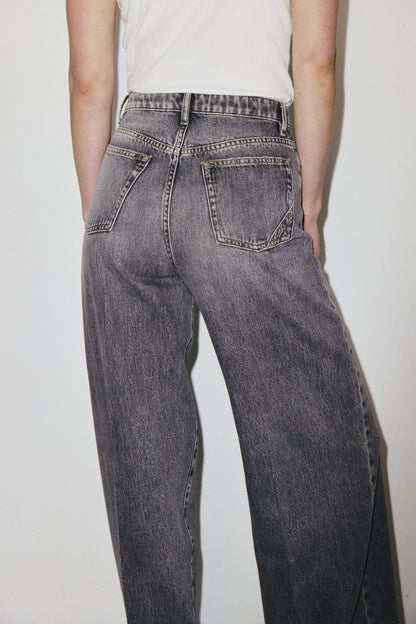 Flip Jean 3x1 NYC high-rise palazzo jeans in 10oz lightweight Italian denim, stone wash — photo 15
