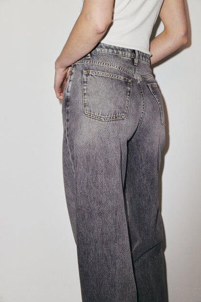 Flip Jean 3x1 NYC high-rise palazzo jeans in 10oz lightweight Italian denim, stone wash — photo 16