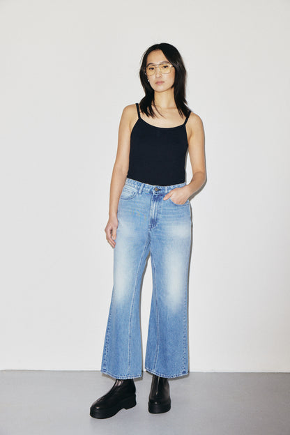Aime 3x1 NYC high-rise cropped wide-leg jeans in Italian comfort denim, Venere wash — photo 2