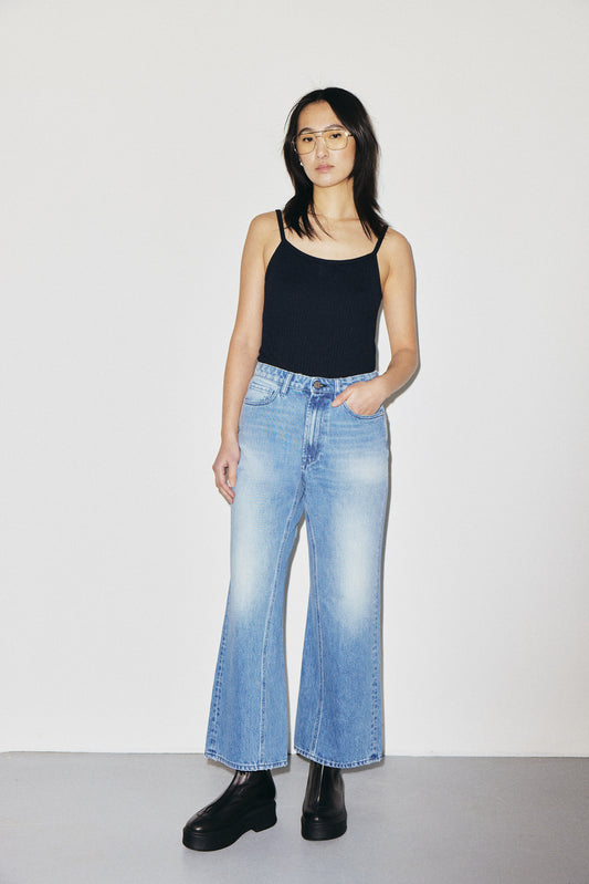 Aime 3x1 NYC high-rise cropped wide-leg jeans in Italian comfort denim, Venere wash — photo 2