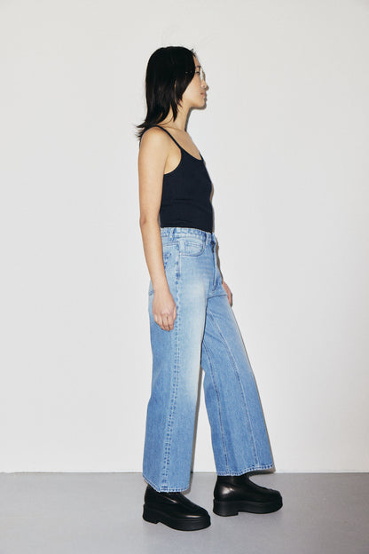Aime 3x1 NYC high-rise cropped wide-leg jeans in Italian comfort denim, Venere wash