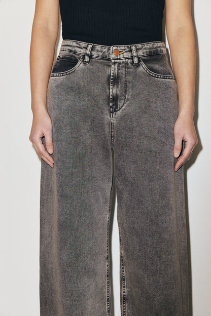 Hellen 3x1 NYC high-rise cropped jeans with raw hem, warm grey wash — photo 6