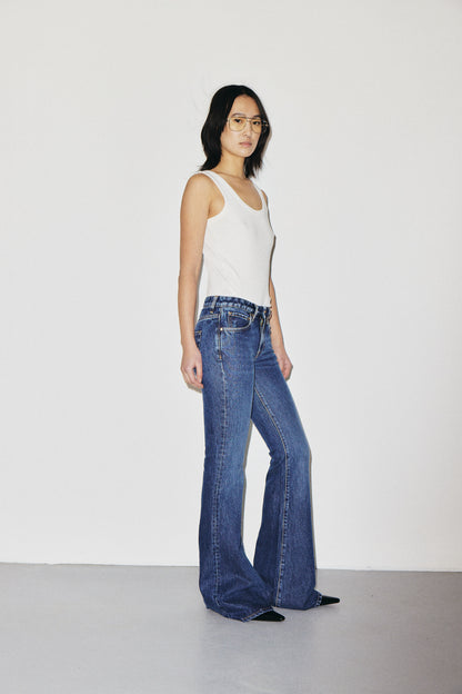 Joplin 3x1 NYC mid-rise flare jeans in cotton-Tencel blend, Martin blue wash — photo 5