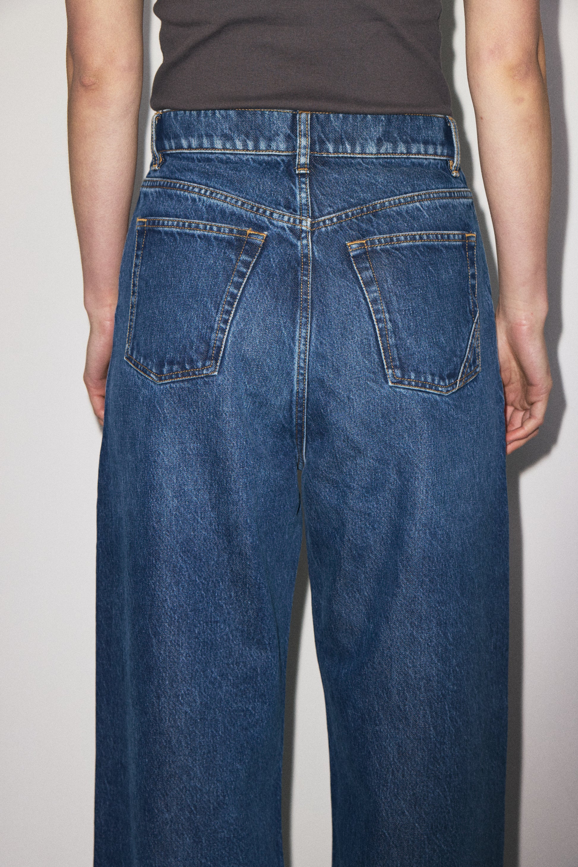 Skater Drop Pockets 3x1 NYC high-rise wide-leg jeans with scoop front pockets, Martin blue wash — photo 10