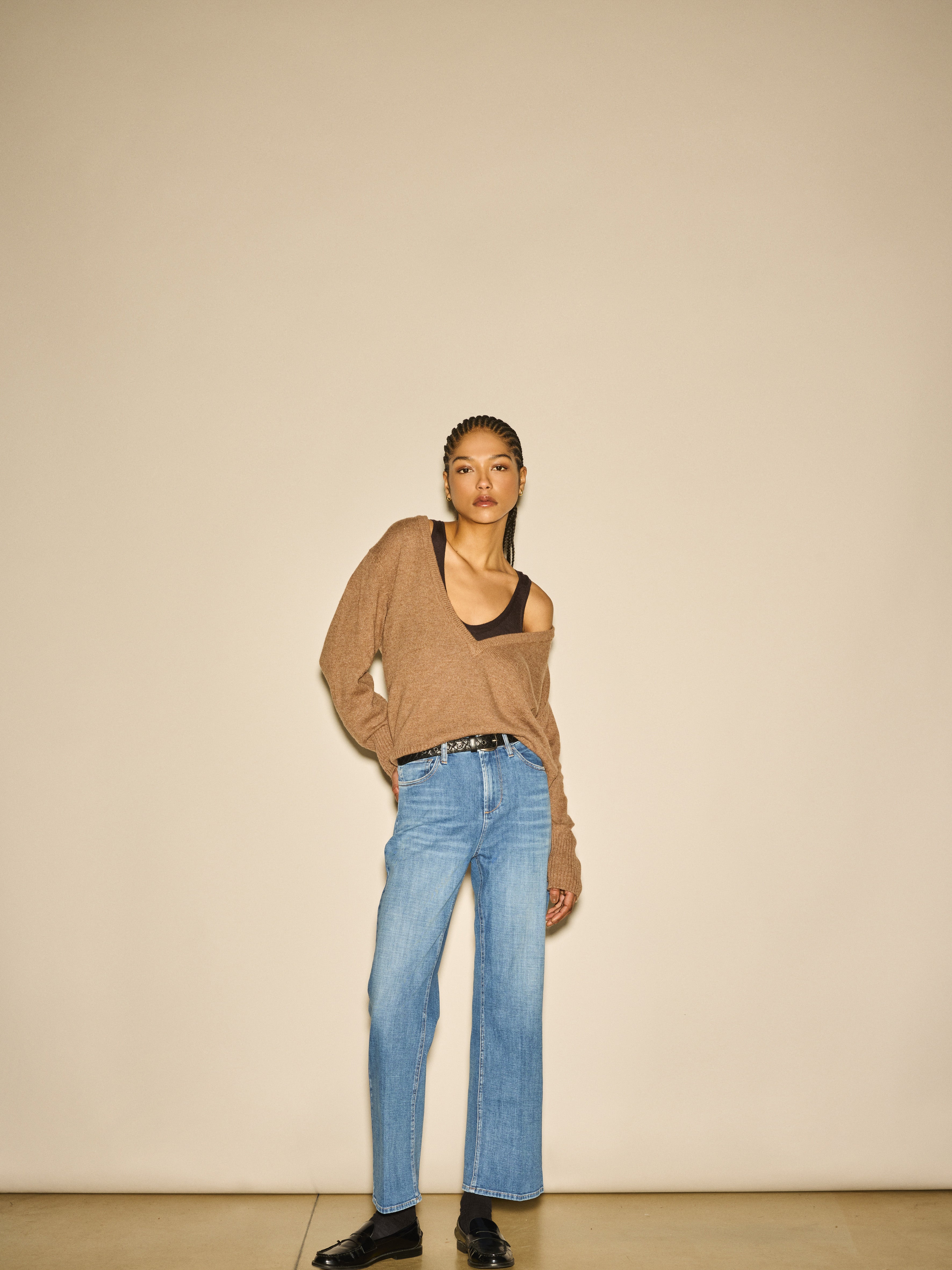 3×1 スリーバイワン EMPIRE CROP FLARE denim 28 3×1/スリーバイワン】EMPIRE CROP FLARE DENIM 28