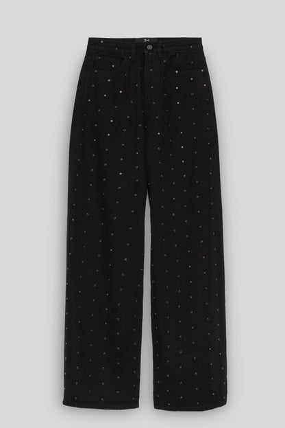 FLIP JEAN | SOLID BLACK STUDS