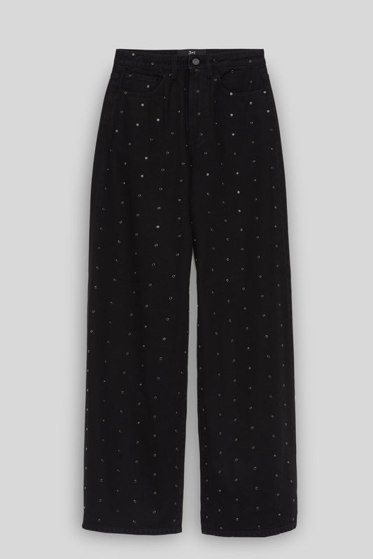 FLIP JEAN | SOLID BLACK STUDS