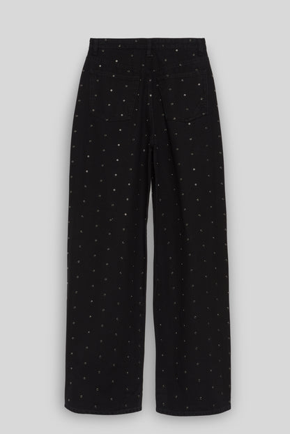 FLIP JEAN | SOLID BLACK STUDS