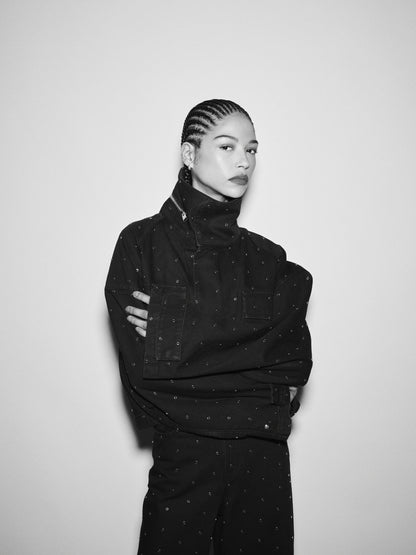 PARKA CROP | SOLID BLACK/STUDS