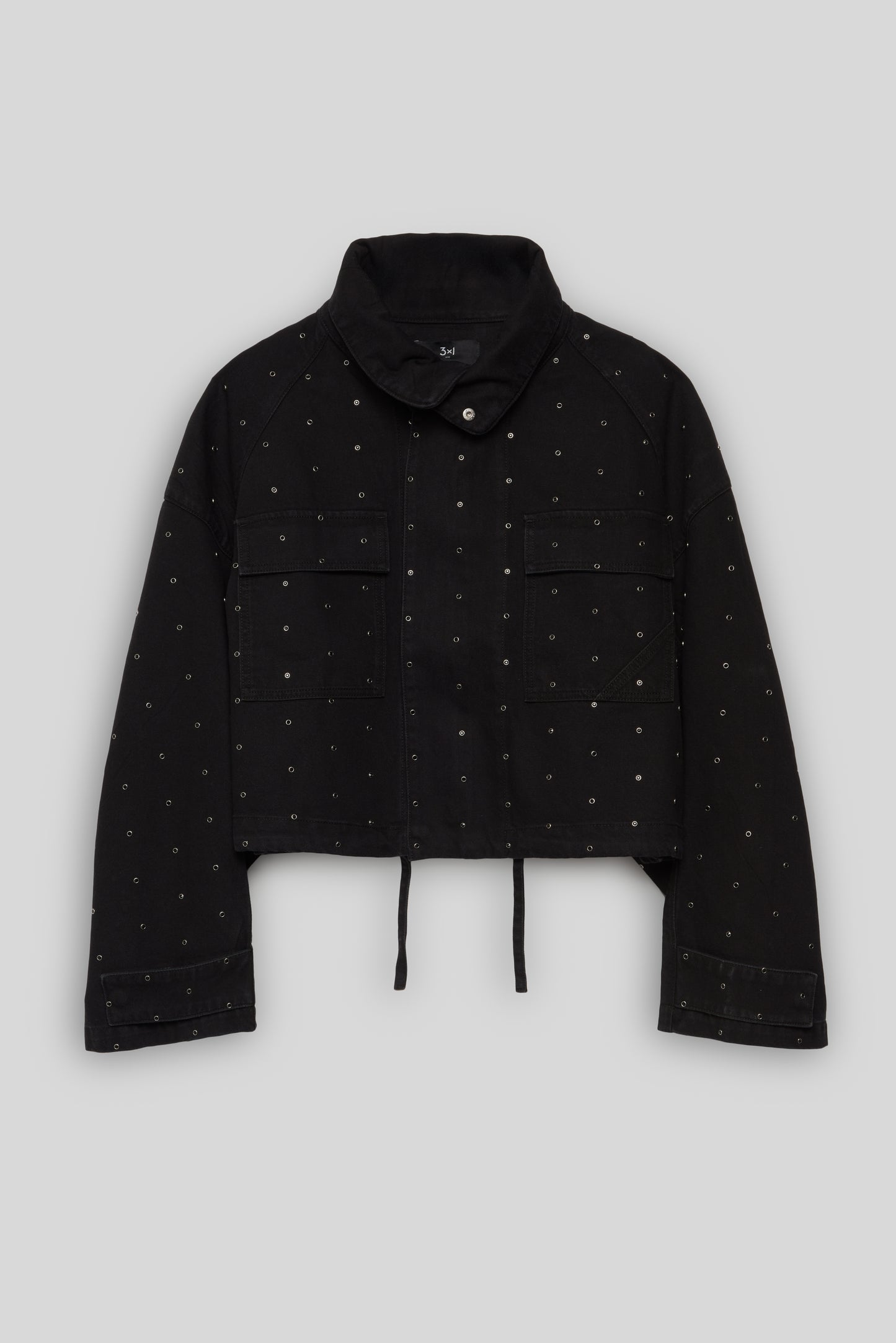 PARKA CROP | SOLID BLACK/STUDS