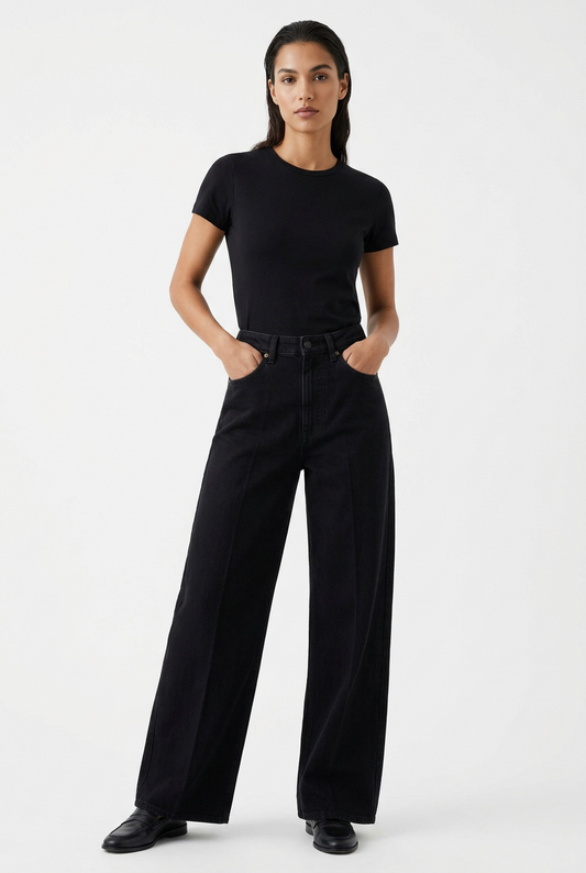 Flip Jean | Solid Black Clean 3x1 NYC